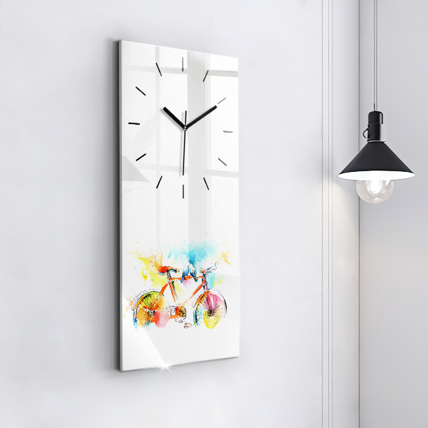 Modern vertical wall clock Painted bike