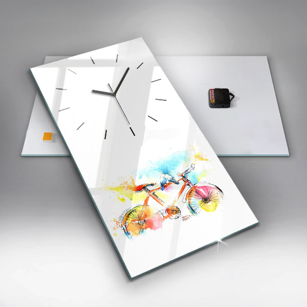 Modern vertical wall clock Painted bike