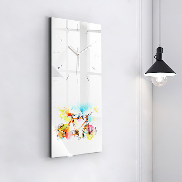 Modern vertical wall clock Painted bike