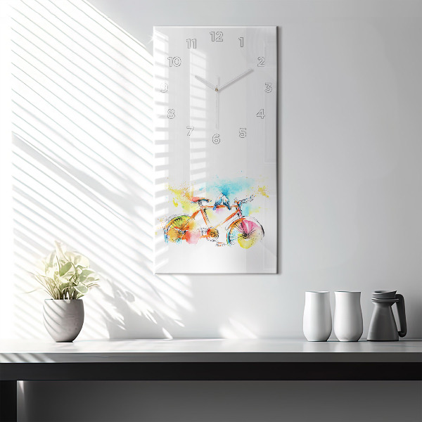 Modern vertical wall clock Painted bike