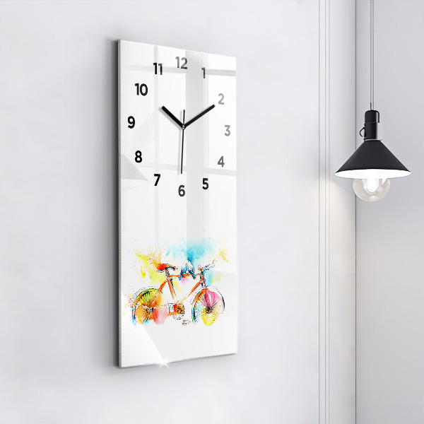 Modern vertical wall clock Painted bike