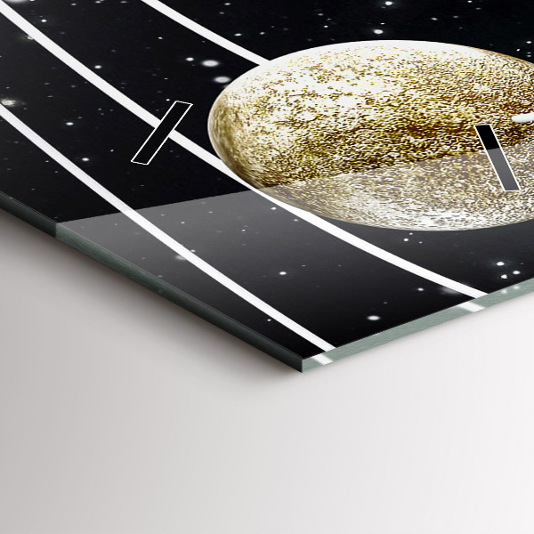 Modern vertical wall clock The solar system