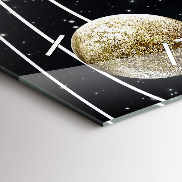 Modern vertical wall clock The solar system