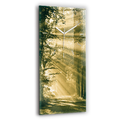 Modern vertical wall clock Sun Rays Forest