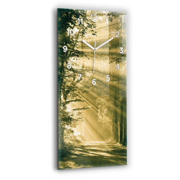 Modern vertical wall clock Sun Rays Forest