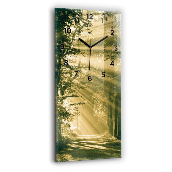 Modern vertical wall clock Sun Rays Forest