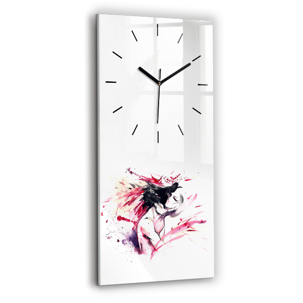 Modern vertical wall clock Lovers abstraction
