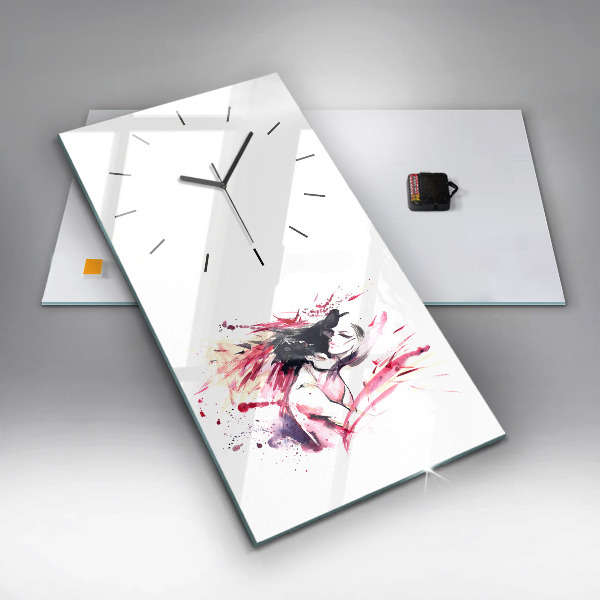 Modern vertical wall clock Lovers abstraction