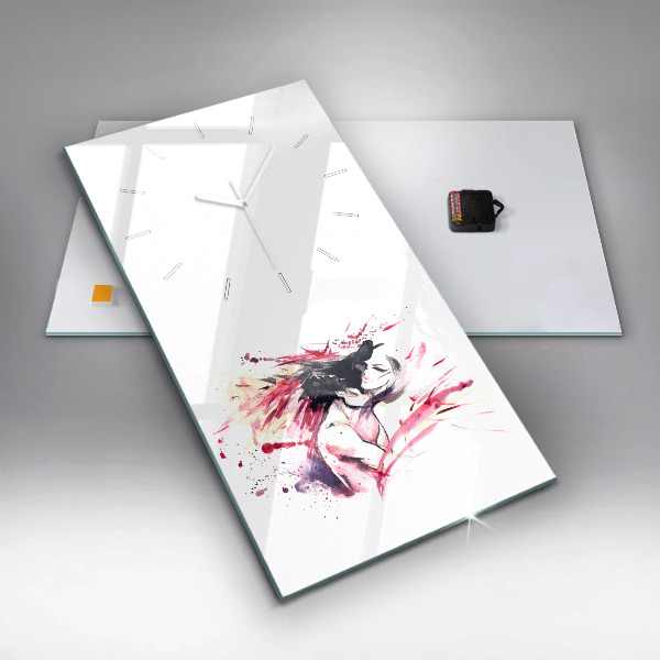 Modern vertical wall clock Lovers abstraction