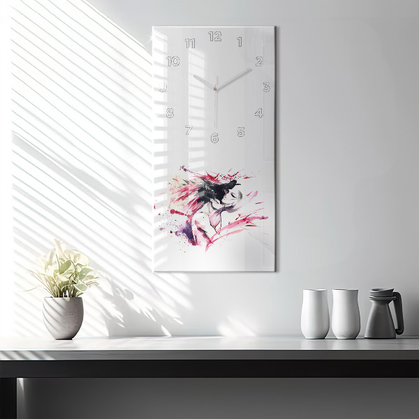 Modern vertical wall clock Lovers abstraction