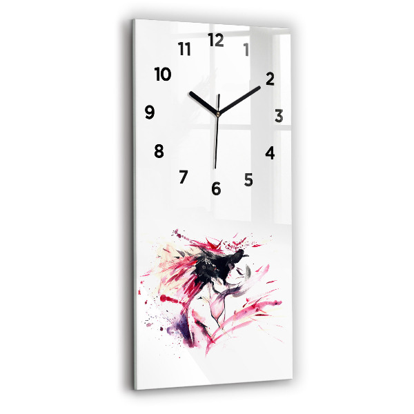 Modern vertical wall clock Lovers abstraction