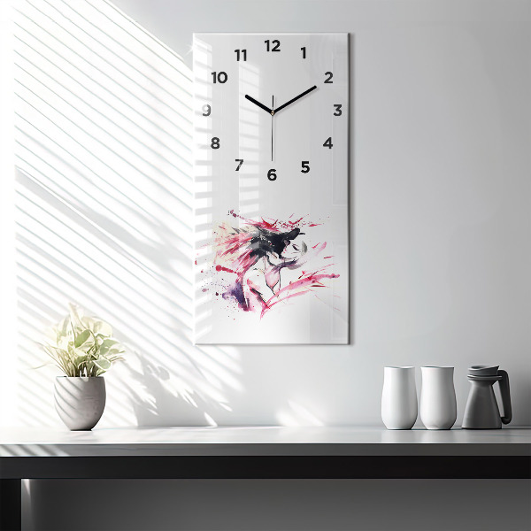 Modern vertical wall clock Lovers abstraction