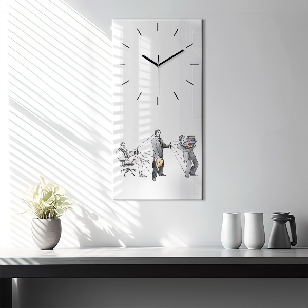 Modern vertical wall clock Puppet People