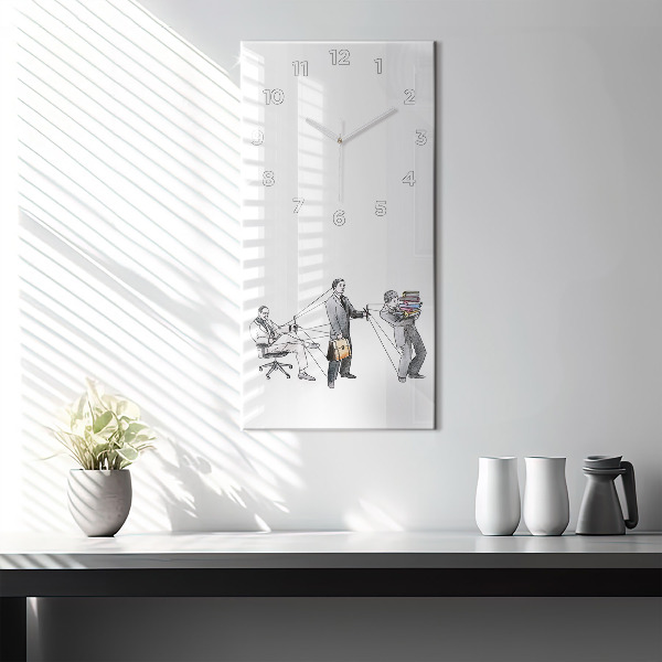 Modern vertical wall clock Puppet People