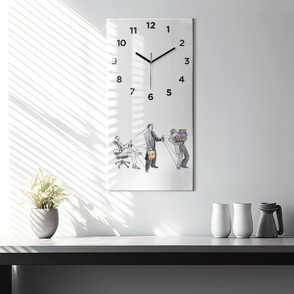 Modern vertical wall clock Puppet People
