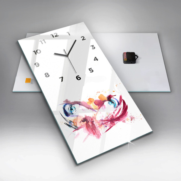 Modern vertical wall clock Romantic couple