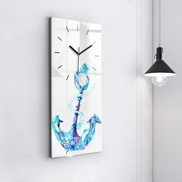 Modern vertical wall clock Sea anchor