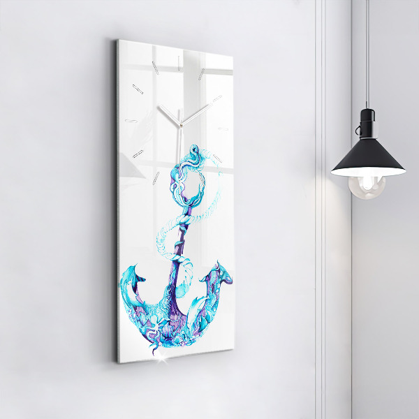 Modern vertical wall clock Sea anchor