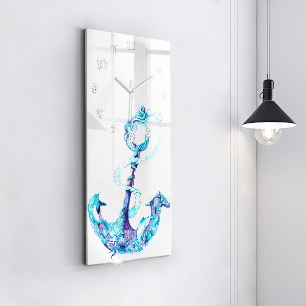 Modern vertical wall clock Sea anchor