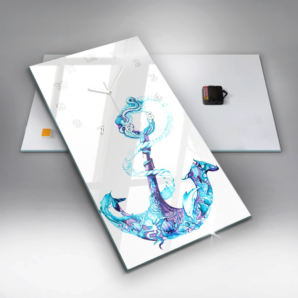 Modern vertical wall clock Sea anchor