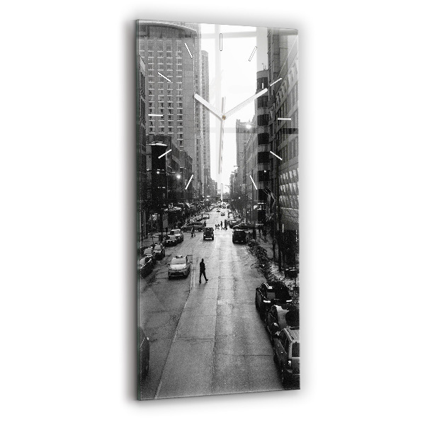 Modern vertical wall clock Chicago City Streets