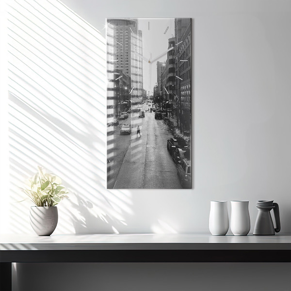 Modern vertical wall clock Chicago City Streets