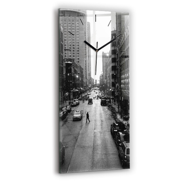 Modern vertical wall clock Chicago City Streets