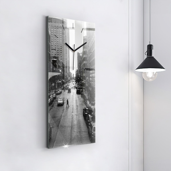 Modern vertical wall clock Chicago City Streets