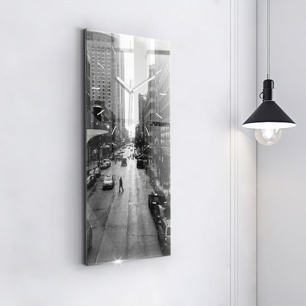 Modern vertical wall clock Chicago City Streets