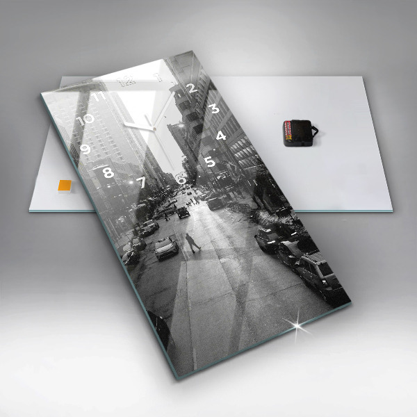 Modern vertical wall clock Chicago City Streets