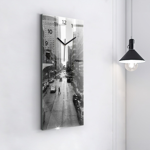 Modern vertical wall clock Chicago City Streets