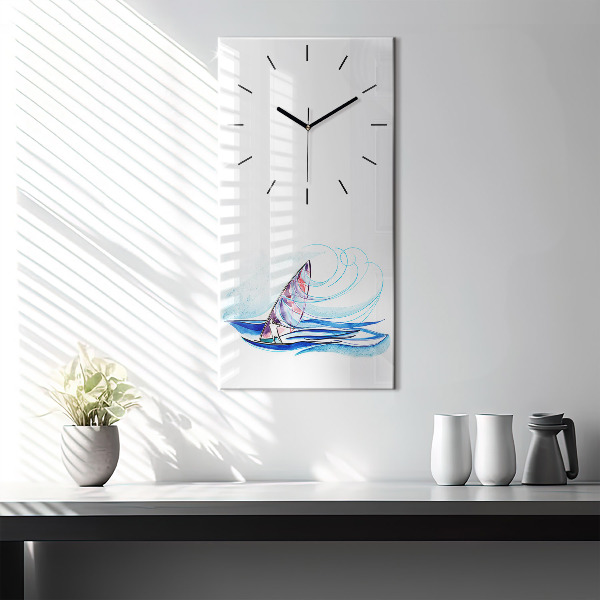 Modern vertical wall clock Surfboard