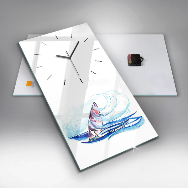 Modern vertical wall clock Surfboard