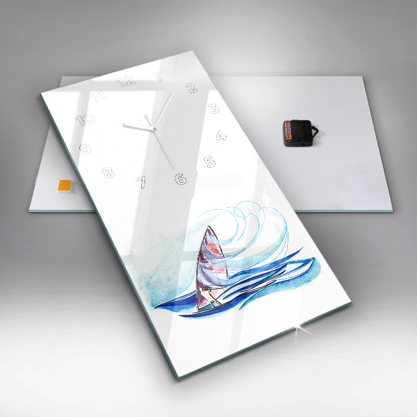 Modern vertical wall clock Surfboard
