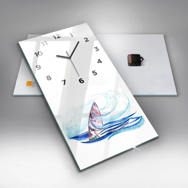 Modern vertical wall clock Surfboard