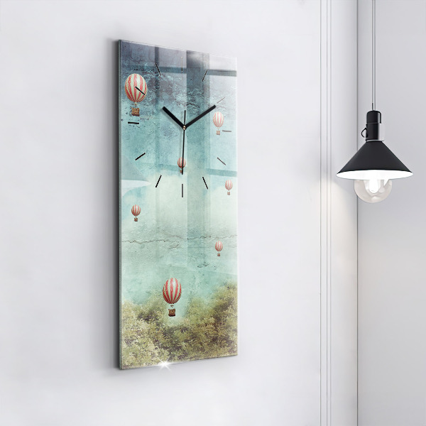 Modern vertical wall clock Painted balloons