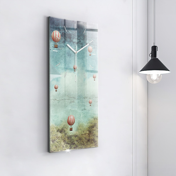 Modern vertical wall clock Painted balloons