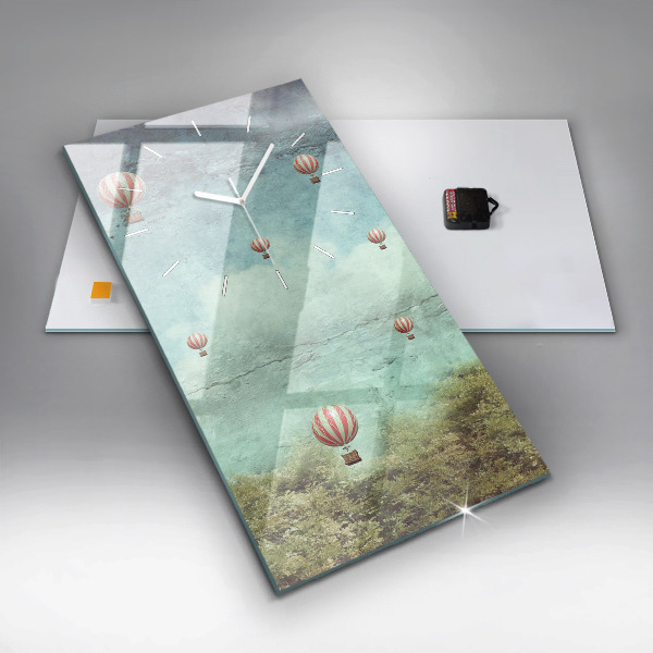 Modern vertical wall clock Painted balloons