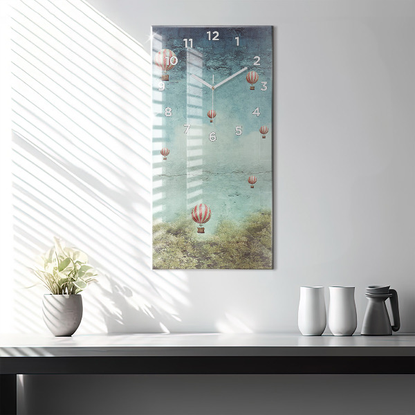 Modern vertical wall clock Painted balloons