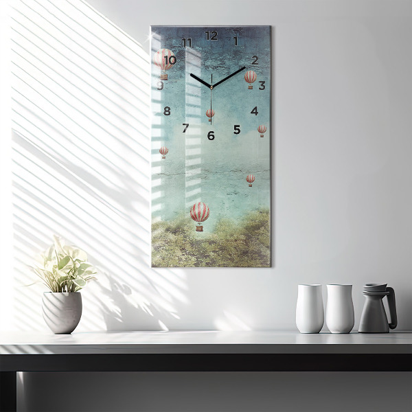 Modern vertical wall clock Painted balloons