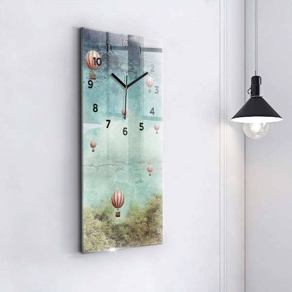 Modern vertical wall clock Painted balloons