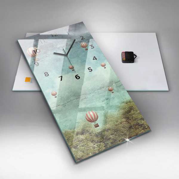 Modern vertical wall clock Painted balloons