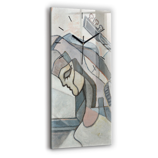 Modern vertical wall clock Abstract painting