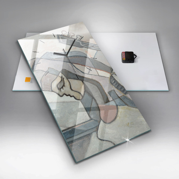 Modern vertical wall clock Abstract painting