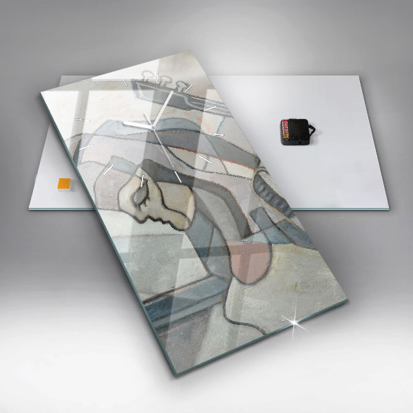 Modern vertical wall clock Abstract painting