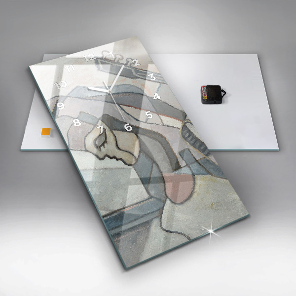 Modern vertical wall clock Abstract painting