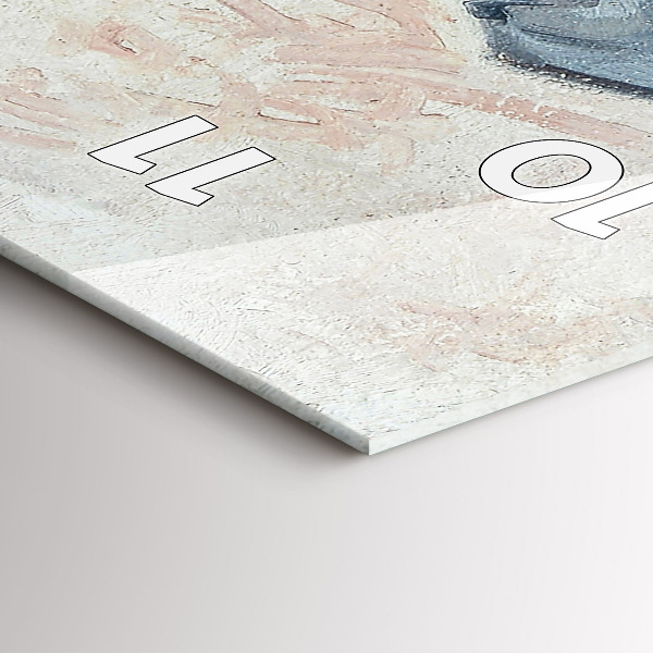 Modern vertical wall clock Abstract painting