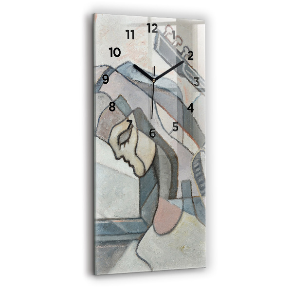 Modern vertical wall clock Abstract painting