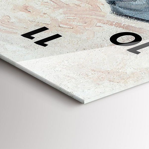 Modern vertical wall clock Abstract painting