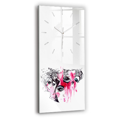 Modern vertical wall clock Many faces of abstraction